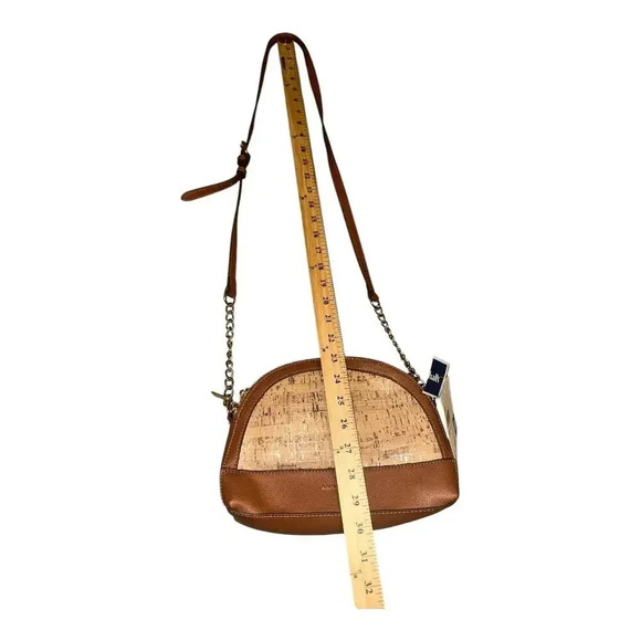 Anne Klein Tan Cork Triple Compartment Crossbody Purse - Picture 9 of 11